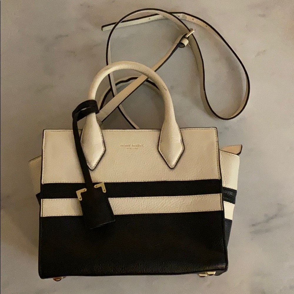 Henri Bendel leather colorblock mini satchel
